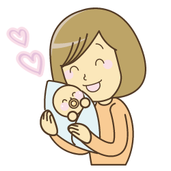 赤ちゃんを抱っこしているイラスト